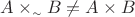 $A\times_{\scriptscriptstyle \sim}B\ne A\times B$