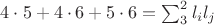 $4\cdot5+4\cdot6+5\cdot6=\sum_3^2 l_il_j$