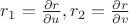 $r_1 = \frac{\partial r}{\partial u}, r_2 = \frac{\partial r}{\partial v}$
