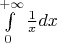 $\int\limits_0^{+\infty}\frac{1}{x} dx$