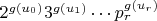 $2^{g(u_0)}3^{g(u_1)}\cdots p_r^{g(u_r)}$