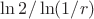 $\ln 2/\ln (1/r)$