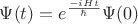 $\Psi(t) = e^\frac{-iHt}{\hbar}\Psi(0)$