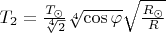 $T_2=\frac{T_{\odot}}{\sqrt[4]{2}}\sqrt[4]{\cos\varphi}\sqrt{\frac{R_{\odot}}R}$
