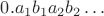 $0.a_1b_1a_2b_2\ldots$