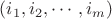 $(i_1, i_2, \cdots, i_m)$