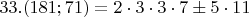 $33. (181;71)=2\cdot3\cdot3\cdot7\pm 5\cdot11$