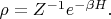 $\rho=Z^{-1} e^{-\beta H}.$