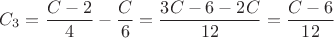 $C_3=\dfrac{C-2}{4}-\dfrac{C}{6}=\dfrac{3C-6-2C}{12}=\dfrac{C-6}{12}$