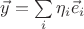 $\vec y=\sum\limits_i\eta_i\vec e_i$
