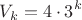 $$V_k=4\cdot 3^{k}$$
