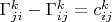 $\Gamma^k_{ji}-\Gamma^k_{ij}=c_{ij}^k$