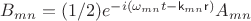 $B_{mn}=(1/2)e^{-i(\omega_{mn}t-\mathsf {k}_{mn} \mathsf {r})}A_{mn}$