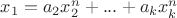 $x_1=a_2x_2^n+...+a_kx_k^n$