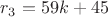 $r_3 = 59k + 45$