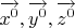 $\overrightarrow{x^0},\overrightarrow{y^0},\overrightarrow{z^0}$