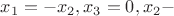 $x_{1}=-x_{2}, x_{3}=0, x_{2} - $