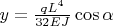 $y=\frac{qL^4}{32EJ}\cos\alpha$