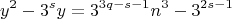 $$ y^2-3^sy=3^{3q-s-1}n^3-3^{2s-1}$$