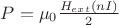 $ P = \mu_0\frac{H_{ext}  (nI)}{2}  $