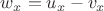 $w_x=u_x-v_x$