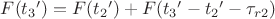 $F({t_3}^{\prime})=F({t_2}^{\prime})+F({t_3}^{\prime}-{t_2}^{\prime}-\tau_{r2})$