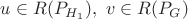 $u\in R(P_{H_1}),\ v\in R(P_G)$