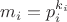 $m_i=p_i^{k_i}$ $m_i=p_i^{k_i}$