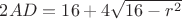$2AD = 16+4 \sqrt {16-r^2} $