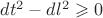 $dt^2-dl^2\geqslant0$