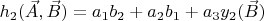 $h_2(\vec{A},\vec{B})=a_1b_2+a_2b_1+a_3y_2(\vec{B})$
