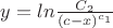 $y=ln \frac{C_2}{(c-x)^{c_1}}$