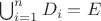 $\bigcup _{i=1}^{n} D_{i} = E$ $\bigcup _{i=1}^{n} D_{i} = E$