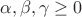 $\alpha,\beta ,\gamma\ge 0$