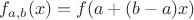 $f_{a,b}(x)=f(a+(b-a)x)$