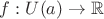 $f:U(a)\to \mathbb{R}$