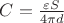 $C=\frac{\varepsilon S}{4\pi d}$