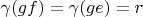$\gamma(gf) = \gamma(ge) = r$