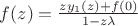$f(z) = \frac{zy_1(z) + f(0)}{1 - z\lambda}$