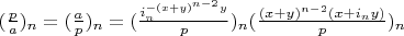$(\frac{p}{a})_n=(\frac{a}{p})_n=(\frac{i_n^{-(x+y)^{n-2} y}}{p})_n (\frac{(x+y)^{n-2} (x+i_n y)}{p})_n$