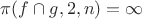 $\pi(f\cap g,2,n)=\infty$