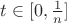 $t \in[0,\frac{1}{n}]$