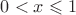 $0 <x \leqslant 1$ $0 <x \leqslant 1$