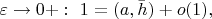 $\varepsilon \rightarrow 0+:\ 1=(a,\bar{h})+o(1),$
