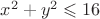 $x^2+y^2\leqslant16$