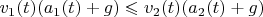 $v_1(t)(a_1(t) + g) \leqslant v_2(t)(a_2(t) + g)$