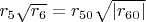 $r_5\sqrt{r_6}=r_{50}\sqrt{\left\lvert r_{60}\right\rvert}$