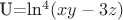 U=ln^4(xy-3z)
