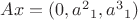 $Ax=(0, a^2{}_1, a^3{}_1)$