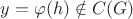 $y = \varphi(h) \notin C(G)$